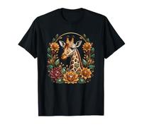 Girafe bohème avec Fleurs botaniques T-Shirt