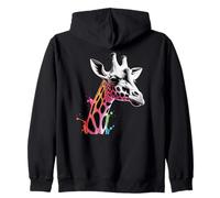 Girafe colorée Afrique Zoo Animaux sauvages Gardiens du zoo Girafes Sweat à Capuche