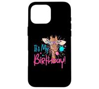 Girafe colorée avec Inscription « It is My Birthday Good Time » Coque pour iPhone 16 Pro Max