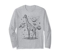 Girafe Cosmique explorant Les planètes et Les étoiles Univers Manche Longue