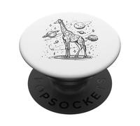 Girafe Cosmique explorant Les planètes et Les étoiles Univers PopSockets PopGrip Adhésif