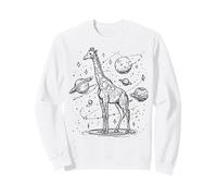 Girafe Cosmique explorant Les planètes et Les étoiles Univers Sweatshirt