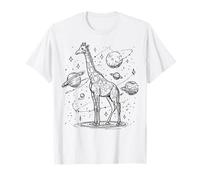 Girafe Cosmique explorant Les planètes et Les étoiles Univers T-Shirt
