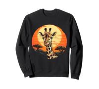 Girafe Coucher De Soleil Savane Nature Coloré Animal Art Wildlife Sweatshirt