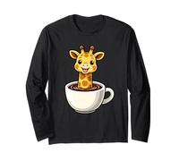 Girafe dans Une Tasse à café avec Motif Animal Amusant Manche Longue