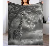 Girafe des Prairies Couverture Polaire 150x200cm, Réalisme Animal Flanelle Couverture Polaire, Couvertures en Flanelle Confortable pour Aux Canapés Et Aux Lits Chaud Durable