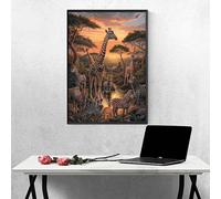 Girafe Diamond Painting Adulte ZèBre Peinture Diamant Adulte DIY Broderie Diamand Cristal Art Kits, Peinture Diamant Strass Point de Croix Kits, pour Décoration Murale Maison, Cadeau 30x40 cm PJY9 0-1