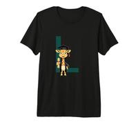Girafe Diplôme Lettre L Alphabet Animal T-Shirt Haut de Gamme