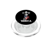 Girafe Drapeau Américain Bandana Chapeau Cowboy Lunettes de Soleil Cool PopSockets PopGrip pour MagSafe