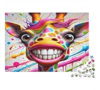 Girafe Drôle Puzzle 1000 Pièces Papier Adulte Éducatif Animal Coloré Puzzle Décoration Murale 52x38cm/1000pcs
