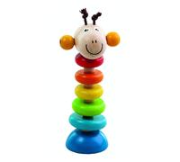 Girafe en bois sur gomme 15cm 6m+