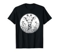 Girafe En Fleurs Nature Wildlife Art T-Shirt