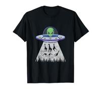 Girafe Espace OVNI Alien Lover Abduction Vintage Détresse T-Shirt