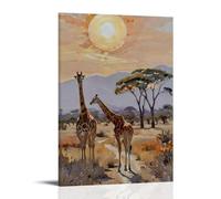 Girafe Illustration Poster Peinture décorative Toile Art mural Salon Poster Chambre Peinture 30 x 45 cm