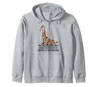 Girafe imprimée pour Filles Champignons Choses Girafe drôle Girafe Sweat à Capuche