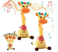 Girafe Musicale Chantante,Jouet Interactif Chantant Lumineux,Girafe Dansant Et Torsadé,Doux Et Amusant,Parlante Enregistrement Et Répétition De Ce Que Vous Dites (2PCS)