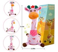 Girafe Musicale et Dansante Parlante avec Enregistrement - Peluche Interactive Répète les Mots - Contrôle du Volume - Version