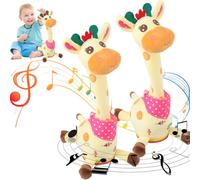 Girafe Musicale, Jouet Girafe Qui Danse Et Parle, Jouet Interactif Chantant avec LumièRe, Peluche Qui Chante 10 Chansons pour Enfants, RéPèTe Ce Que Vous Dites (2pcs)