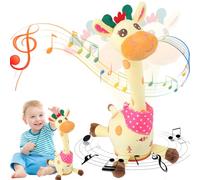 Girafe Musicale, Jouet Girafe Qui Danse Et Parle, Jouet Interactif Chantant avec LumièRe, Peluche Qui Chante 10 Chansons pour Enfants, RéPèTe Ce Que Vous Dites (1pc)