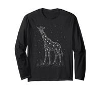 Girafe Nature Lover Starry Sky Vintage Wildlife Graphic Manche Longue