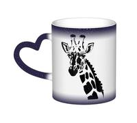 Girafe noire et blanche bleue. C'est une tasse qui change de couleur, noir pour le froid et blanc pour chaud, et plus durable après le lavage à la main. Pyjama à manches courtes pour femme, haut de