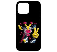 Girafe Peace Graffiti Pop Character Graphic Art Face Sign Coque pour iPhone 16 Pro Max