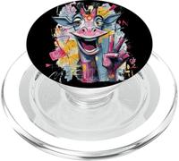 Girafe Peace Graffiti Pop Character Graphic Art Face Sign PopSockets PopGrip pour MagSafe