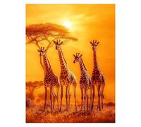 Girafe Peinture Numero Adulte Afrique Kit Peinture par Numero Adulte 50 x 70 Cm, Activité Manuelle Enfant Canvas Painting, Paint by Numbers avec Acrylic Paint et pinceaux, Decoration Maison LSJ-2496