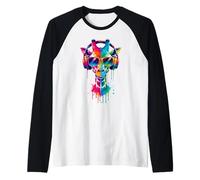 Girafe Portant des écouteurs et des Lunettes de Soleil EDM Rave Design Manche Raglan