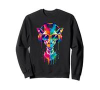 Girafe Portant des écouteurs et des Lunettes de Soleil EDM Rave Design Sweatshirt