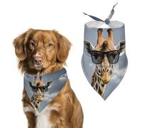 Girafe portant des lunettes de soleil bandanas pour chien pour nourrir et toiletter, bavoirs triangulaires lavables pour animaux domestiques écharpe pour chats et chiens