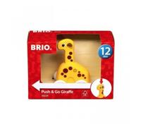 BRIO - 30229 - Girafe Push & Go - Jouet d'éveil Premier Age - Stimule la motricité - Système à rétrofriction Facile à Faire fonctionner - A partir de 12 Mois