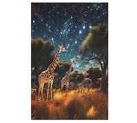 Girafe Puzzle Adulte 1000 Pièces Artisanat Cadeau Famille Puzzles Jouet en Bois Cadeau Unique Décoration Intérieure 78×53cm