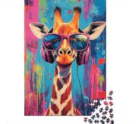 Girafe Puzzle Animaux Cool Puzzle en Bois 1000 Pièces Puzzles pour Adultes Jeu Édu Chat If Défi Jouets 1000pcs (75x50cm)