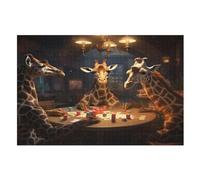 Girafe Puzzles 1000 Pièces Adultes, Puzzle en Bois Jeux D'adresse pour Toute La Famille,Jeu De Team Building （75×50cm）