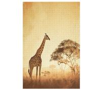 Girafe Puzzles 1000 Pièces Adultes, Puzzle en Bois Jeux D'adresse pour Toute La Famille,Jeu De Team Building 78×53cm