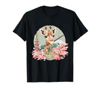 Girafe Ramen Mount Fuji Sakura Fleur Artwork Pagode Tower T-Shirt