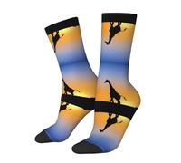 Girafes At Sunset Print 3D Chaussettes fantaisie unisexe Deluxe Personnalité Chaussettes courtes 40-42 cm, blanc, Taille unique