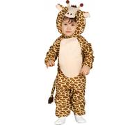 Girafes Carnaval Costume animal Jumpsuit Baby Capuchon Costume Doux Motifs d'animaux mignons Safari Style Costume Une pièce Capuche amusante, Taille : 86/92 Couleur : Marron
