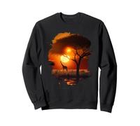 Girafes dans la Savane Chaude de l'Afrique au Coucher du Sweatshirt