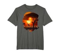 Girafes dans la savane chaude de l'Afrique au coucher du T-Shirt