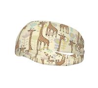 Girafes dessinées à la main imprimer bandeau de sport bandeaux haute performance amateurs de Fitness Yoga Sports de plein air