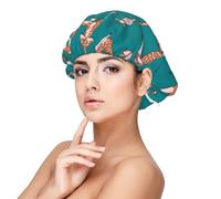 Girafes Doing Various Bonnet de yoga en satin de soie pour dormir, double couche réglable, élastique, bonnet de nuit pour femme, cheveux bouclés, noir