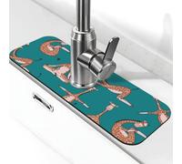 Girafes Doing Various Tapis de robinet de yoga pour évier de cuisine, protection anti-éclaboussures absorbant à séchage rapide, tapis de drainage autour du robinet pour évier de cuisine, tapis d'évier