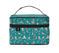 Girafes Doing Various Yoga Makeup Bag Cute Cosmetic Bags for Women Toiletry Bag Large Travel Make Up Organizer Bag