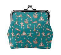 Girafes Doing Various Yoga Porte-monnaie Porte-monnaie Portefeuille Kiss-lock Change Wallet Small PU Leather Coin Purse for Women