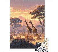 Girafes Pendant la Saison sèche Africaine Cadeau Unique Décoration Intérieure Jeu Éducatif Challenge Toy Adultes & Enfants des 14 Ans 38x26cm/1000pcs
