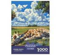 Giraffe 1000 Pieces Animation Puzzle en Papier Jeu D'Intelligence Jeu Cadeau Unique Adultes Enfants 38x26cm/1000pcs