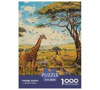 Giraffe 1000 Pieces Animation Puzzle pour Adulte Matériaux Recyclés De l'art De La Décoration Moderne Adultes Enfants 38x26cm/1000pcs