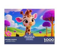 Giraffe 1000 Pièces Puzzle Animaux pour Adultes, Défi Jouets, Cadeau, Jouet pour Enfant, Jeux Éducatif, Qualité Premium 38x26cm/1000pcs